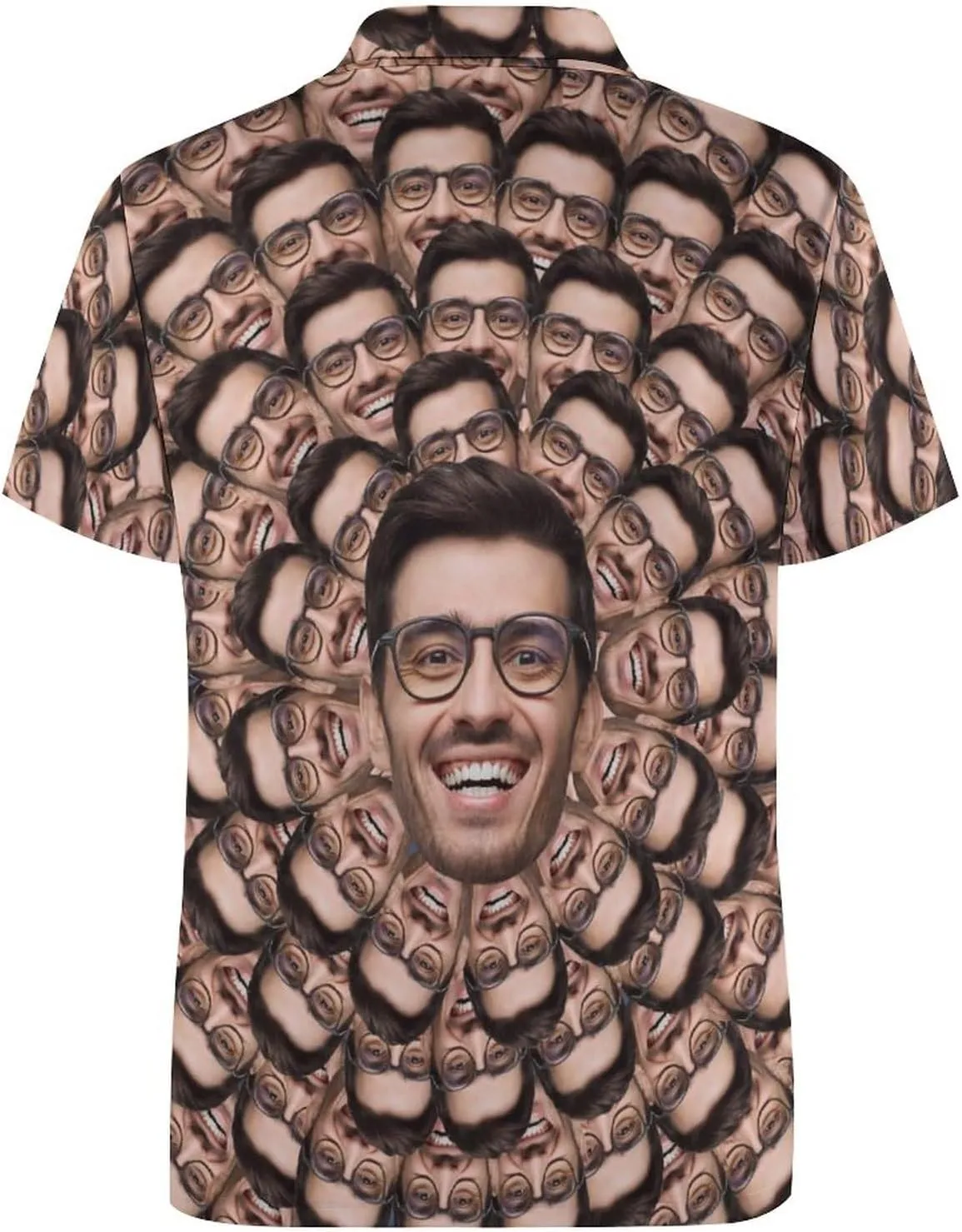 Custom Photo T Shirt for Men Personalized Faces Polo Tshirts Funny Shirt Gift for Husband Dad Boyfriend(Regular/Plus Size)