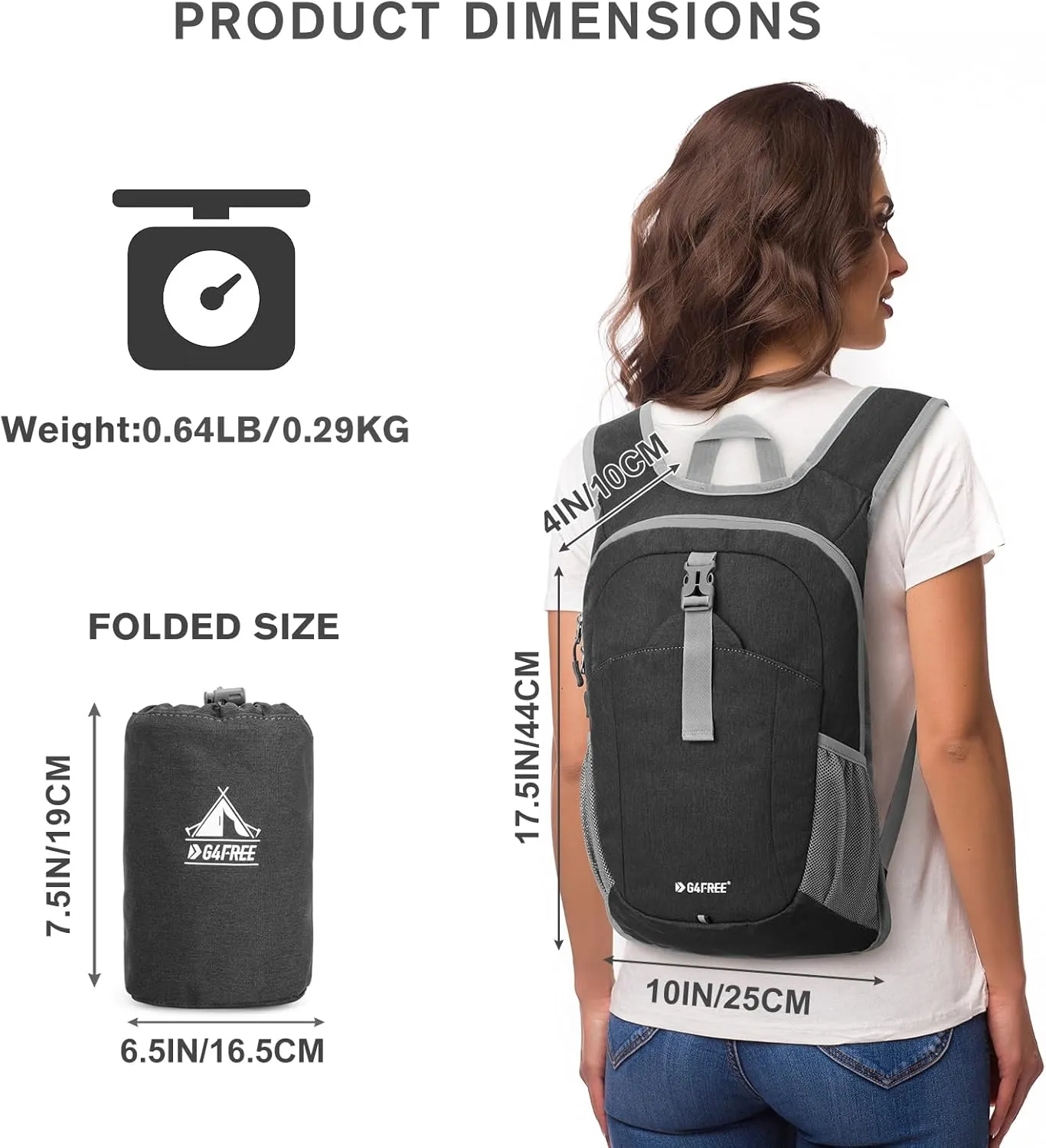 G4Free 12L Hiking Backpack, Lightweight Small Hiking Daypack for Outdoor Travel Mini Foldable Shoulder Bag