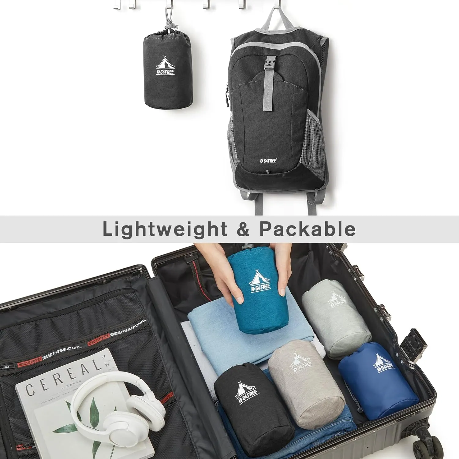 G4Free 12L Hiking Backpack, Lightweight Small Hiking Daypack for Outdoor Travel Mini Foldable Shoulder Bag