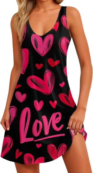 Summer Dresses for Women Vacation Casual Sundress Beach V Neck Dress with Pocket 2025 Sleeveless Swimsuit Coverup