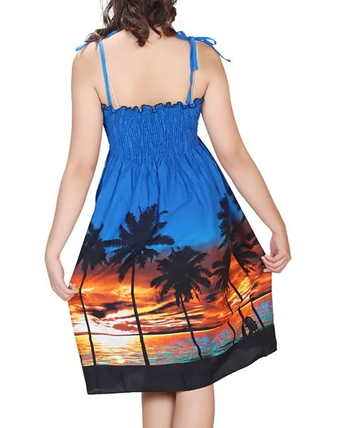 Sunset Border Women's Short Elastic Tube Dress