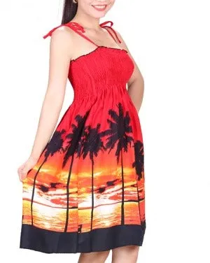 Sunset Border Women's Short Elastic Tube Dress