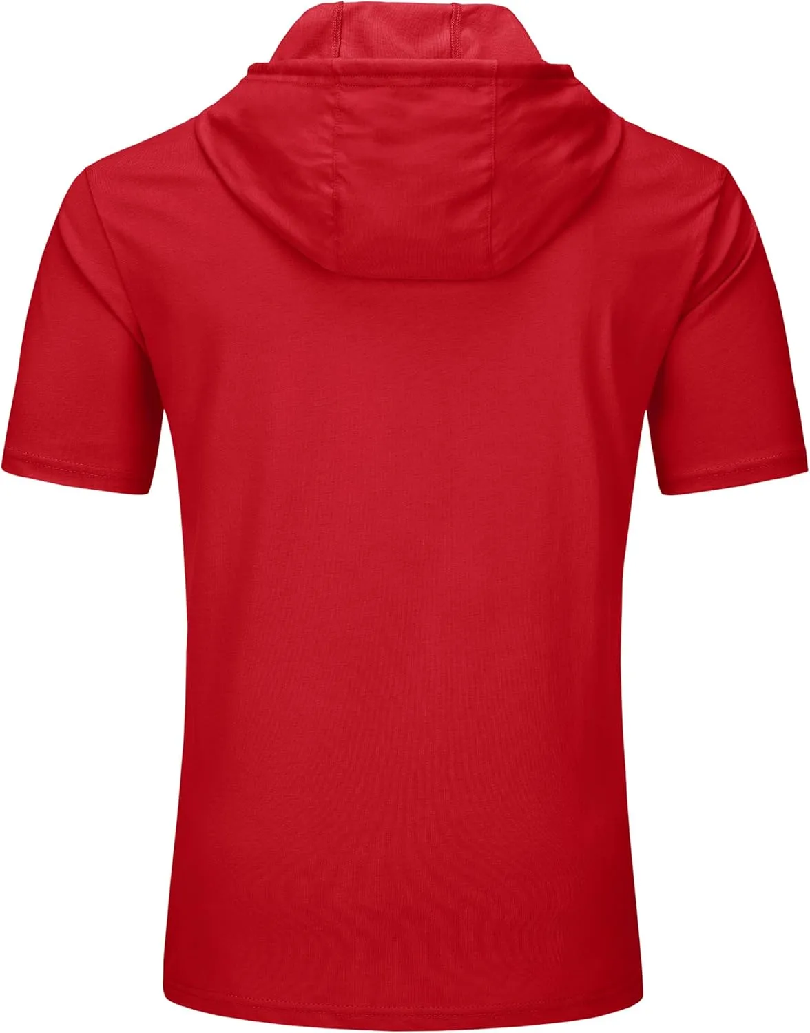 TACVASEN Short Sleeve Hoodies for Men Cotton Hoodies Summer Sweatshirt Lightweight Breathable Workout Shirts Pullover