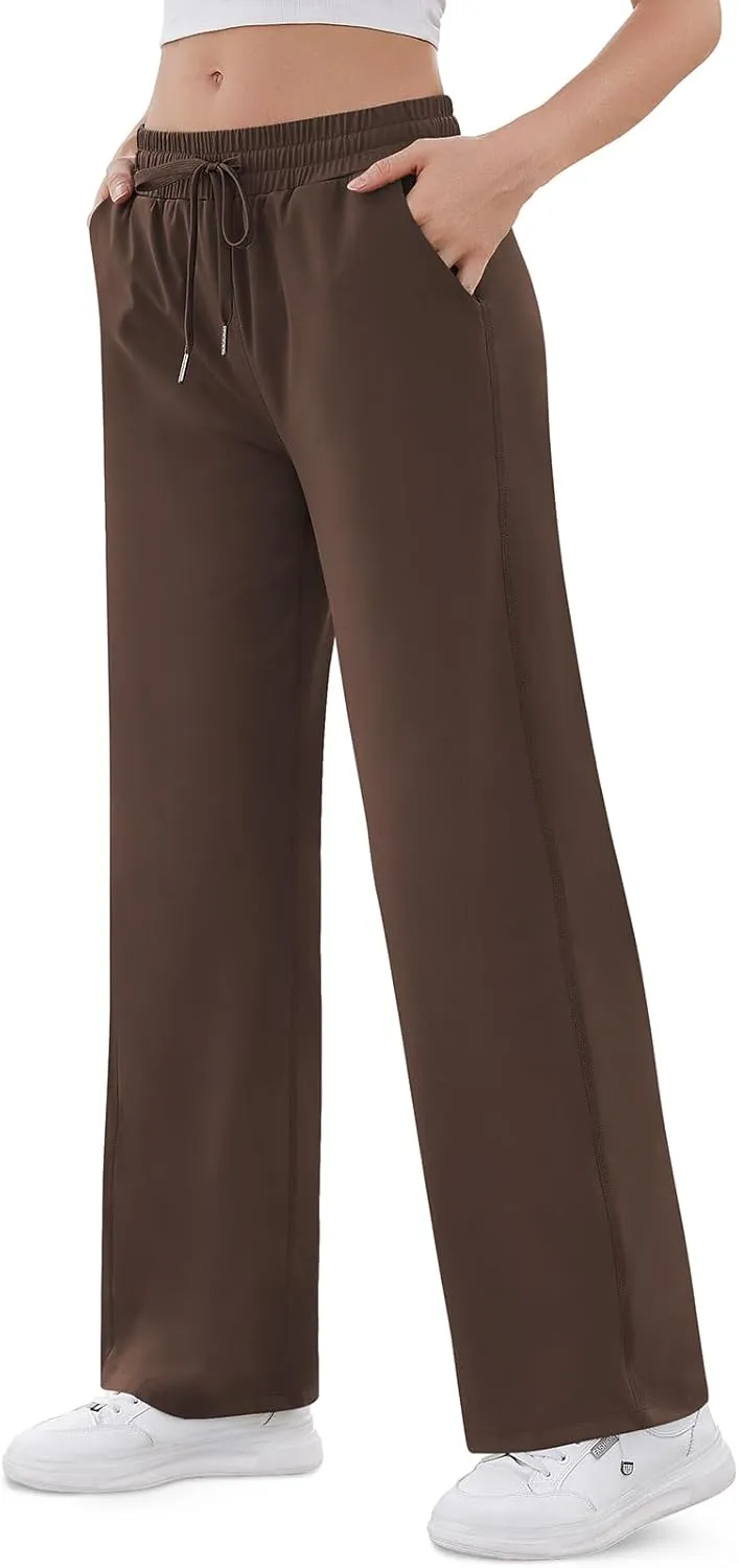 TARSE Women's Straight Leg Sweatpants High Wasited Athletic Pants Workout Jogger Sweat Pants with Pockets- 29"/20" Inseam
