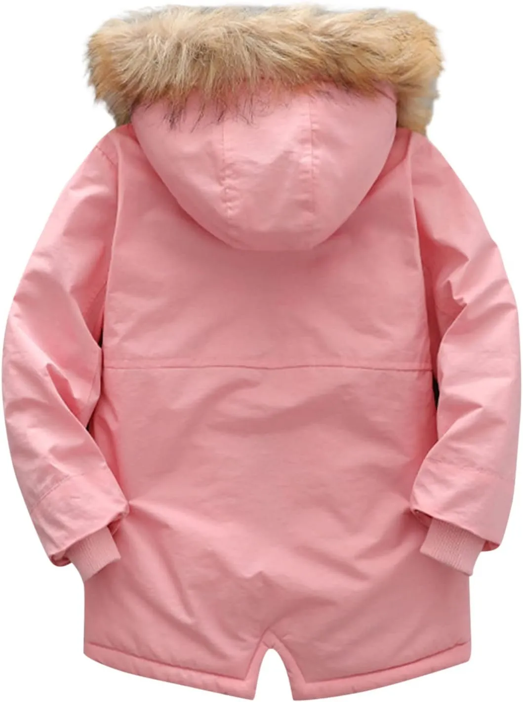 Toddler Girl's Long Winter Warm Parka Sherp Lined Jacket with Faux Fu Hooded Kids Padded Ski Boys Teal Winter Coat