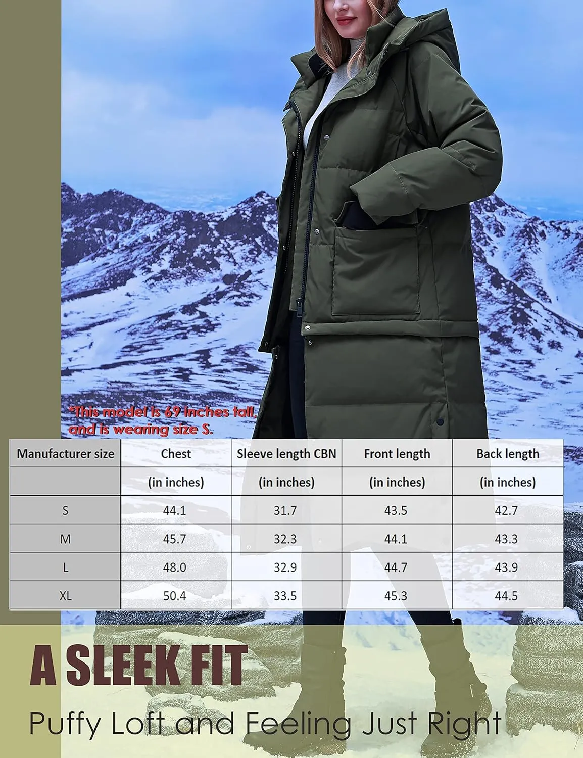 YISEVEN Women's Lightweight Waterproof Detachable Thickened Oversize Down Jacket Hooded